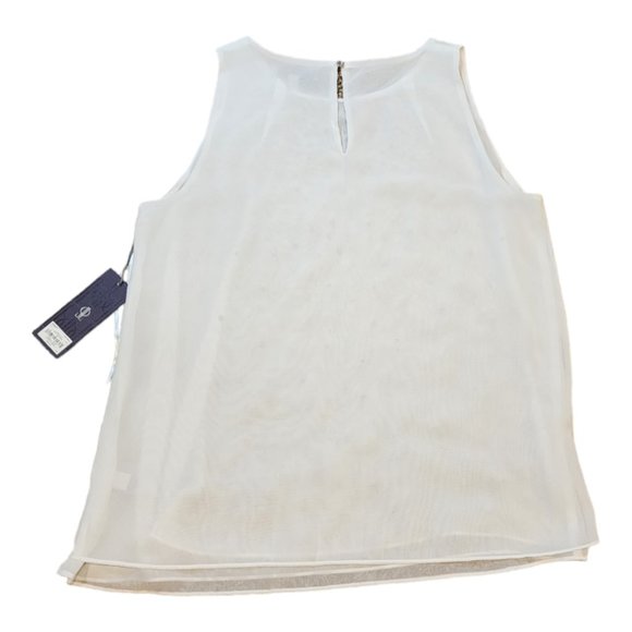 NWT Women's Jennifer Lopez White Blouse w/Rhinestone Accents Size: Small - Picture 9 of 12